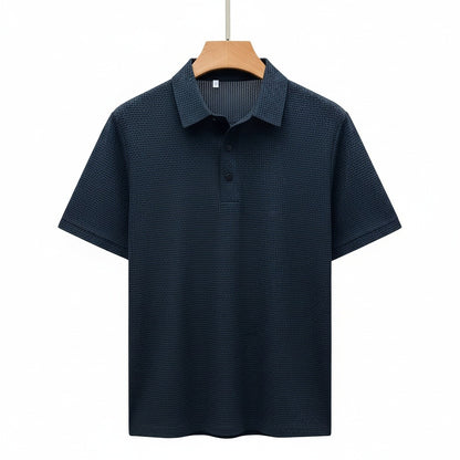 Navy Short Sleeve Polo Shirt - Navy - Front View