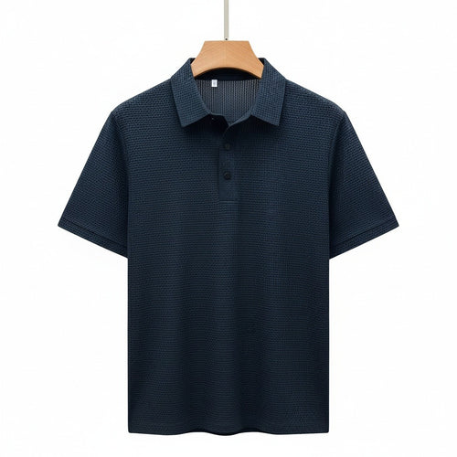 Navy Short Sleeve Polo Shirt - Navy - Front View