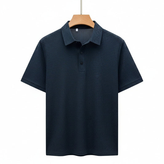 Navy Short Sleeve Polo Shirt - Navy - Front View