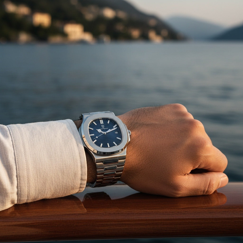 Navy Sports Watch - Navy - Angled Shot