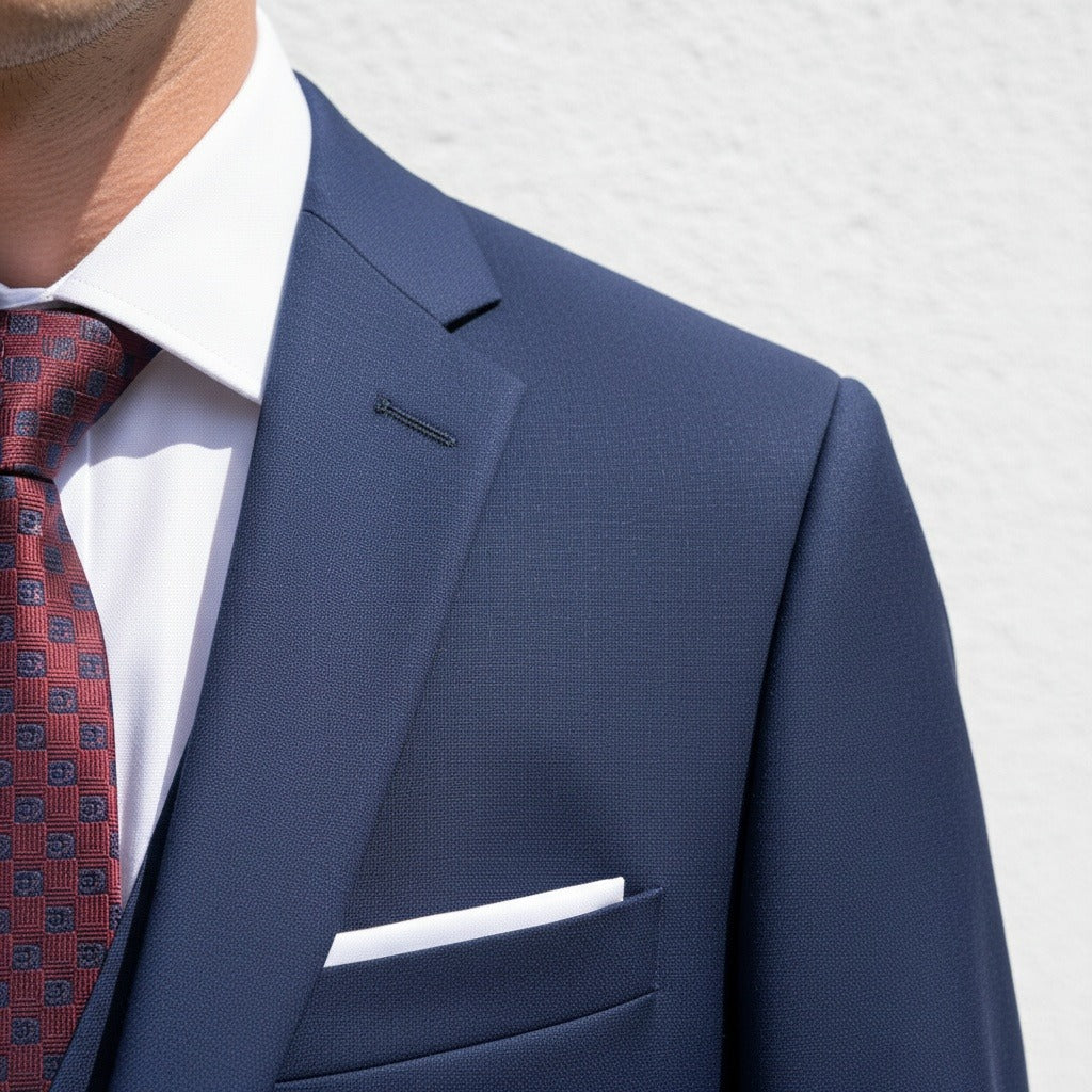 Navy Three Piece Suit - Navy - Back View
