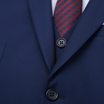Navy Three Piece Suit - Navy - Texture Close Up
