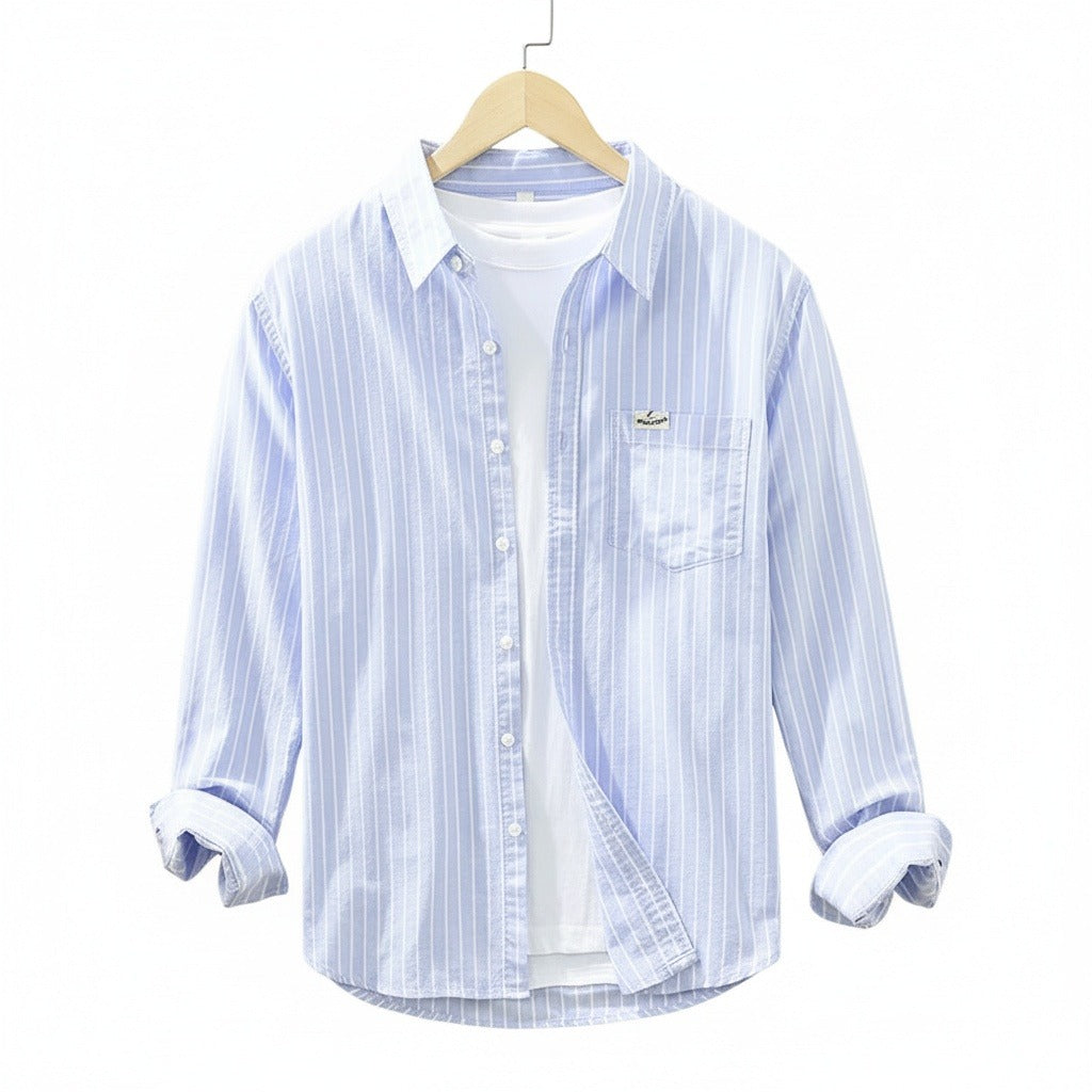 Organic Cotton Shirt - Sky Blue - Front View