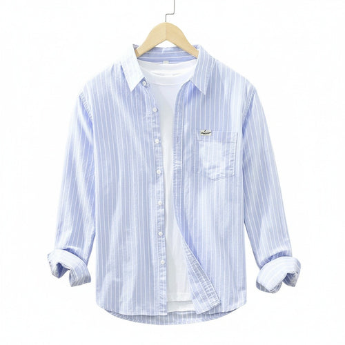Organic Cotton Shirt - Sky Blue - Front View