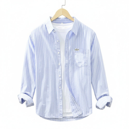 Organic Cotton Shirt - Sky Blue - Front View