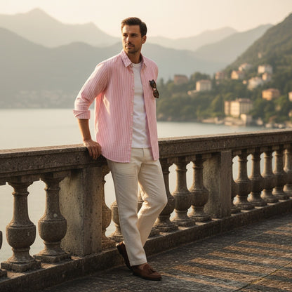 Organic Cotton Shirt - Rosewater Pink - Angled Shot