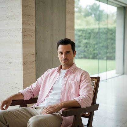 Organic Cotton Shirt - Rosewater Pink - Side Profile