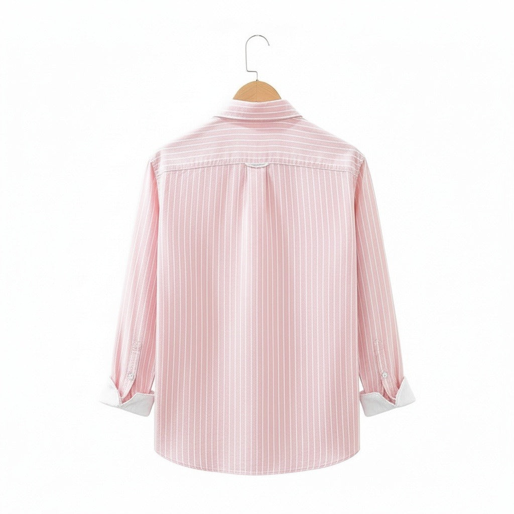 Organic Cotton Shirt - Rosewater Pink - Fabric Detail