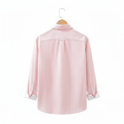 Organic Cotton Shirt - Rosewater Pink - Fabric Detail