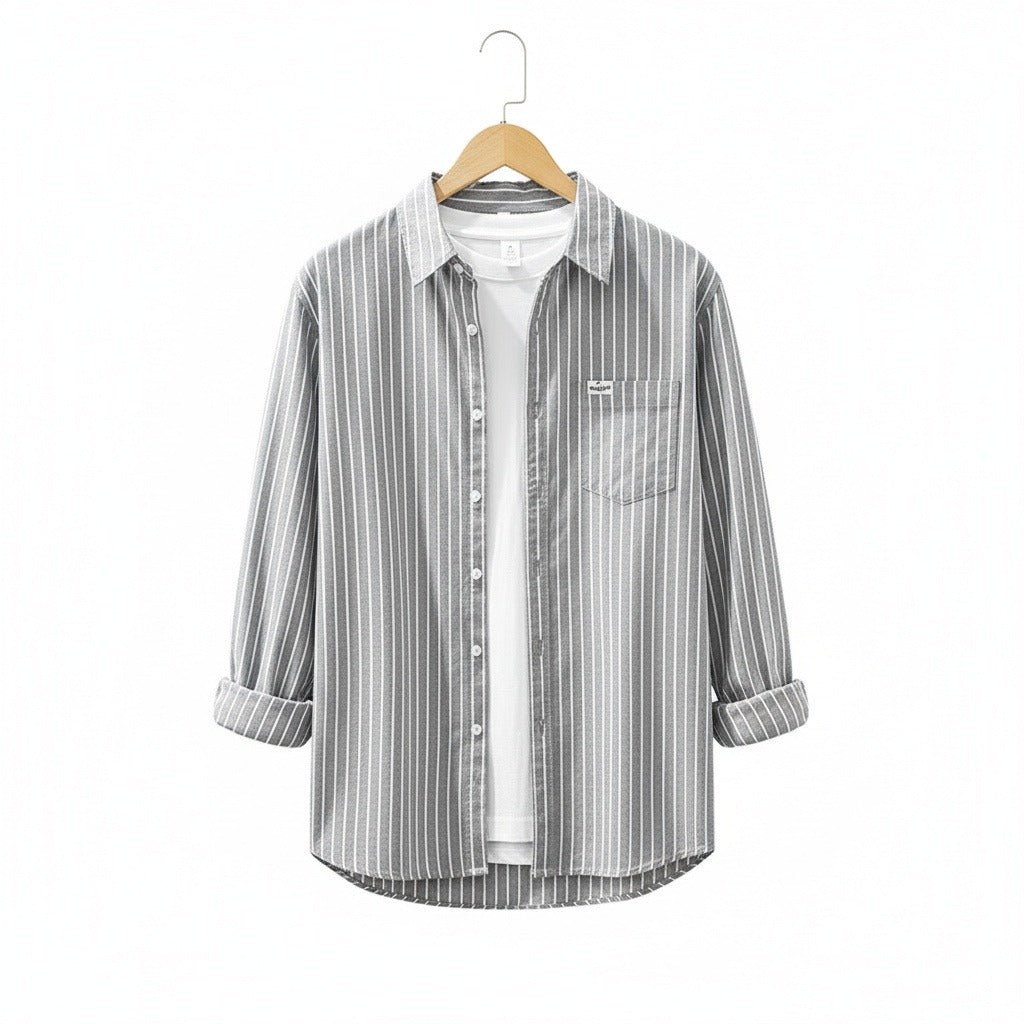 Organic Cotton Shirt - Ash Gray - Front View