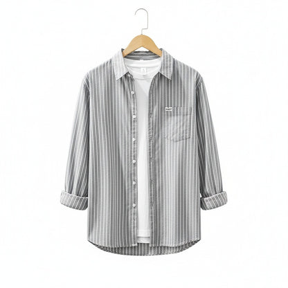 Organic Cotton Shirt - Ash Gray - Front View