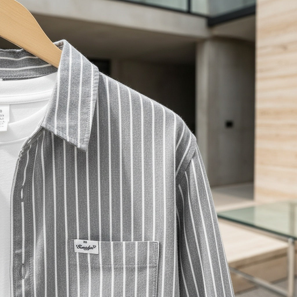 Organic Cotton Shirt - Ash Gray - Back View