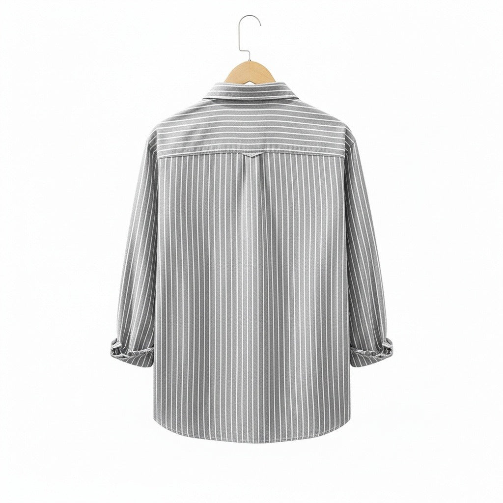 Organic Cotton Shirt - Ash Gray - Fabric Detail