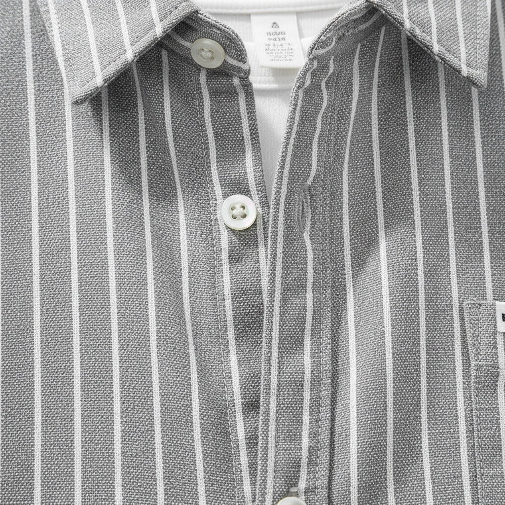 Organic Cotton Shirt - Ash Gray - Texture Close Up