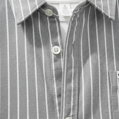 Organic Cotton Shirt - Ash Gray - Texture Close Up