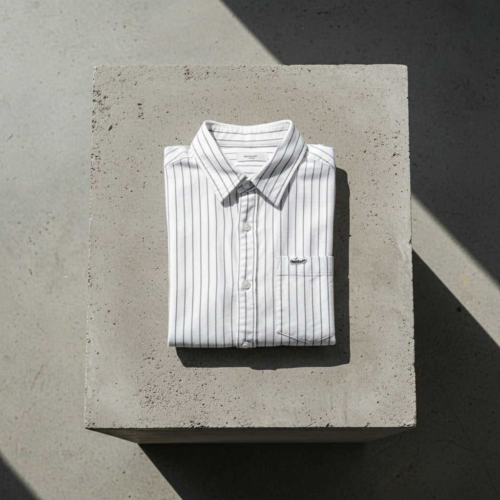 Organic Cotton Shirt - Charcoal Stripe - Lifestyle Inspiration