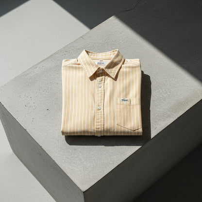 Organic Cotton Shirt - Sandy Gold Stripe - Lifestyle Inspiration