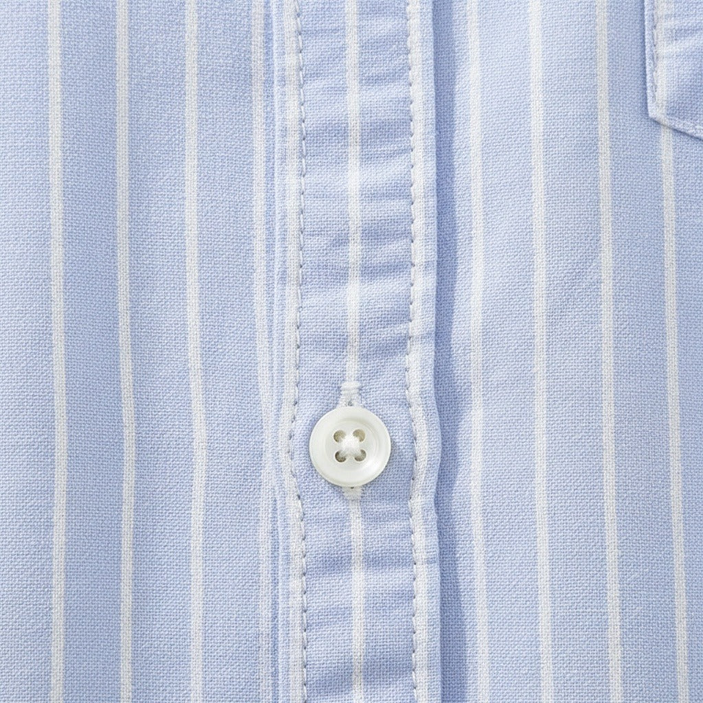 Organic Cotton Shirt - Sky Blue - Texture Close Up