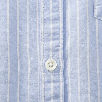 Organic Cotton Shirt - Sky Blue - Texture Close Up