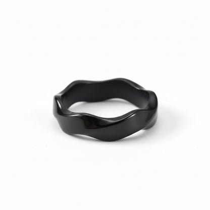Organic Shaped Ring - Obsidian - Fabric Detail