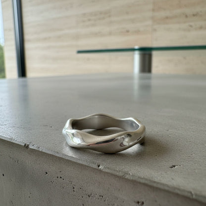 Organic Shaped Ring - Sterling Silver - Back View