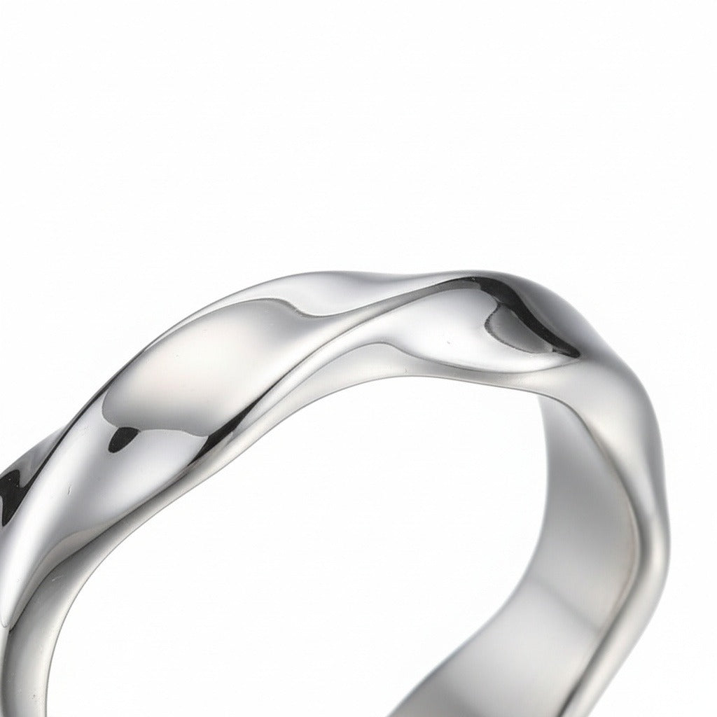 Organic Shaped Ring - Sterling Silver - Texture Close Up