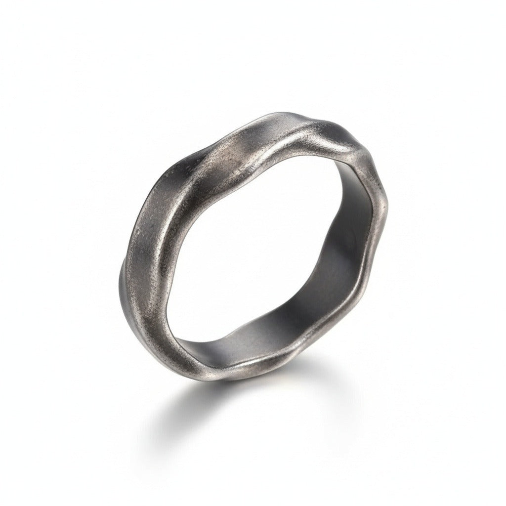 Organic Shaped Ring - Gunmetal - Front View