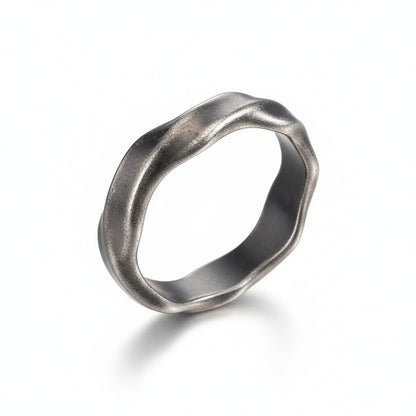 Organic Shaped Ring - Gunmetal - Front View