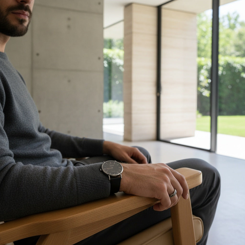 Organic Shaped Ring - Gunmetal - Side Profile
