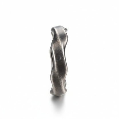 Organic Shaped Ring - Gunmetal - Fabric Detail