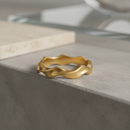 Organic Shaped Ring - Gold - Back View