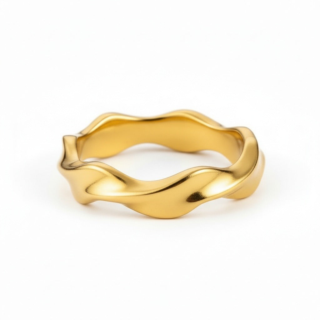 Organic Shaped Ring - Gold - Fabric Detail