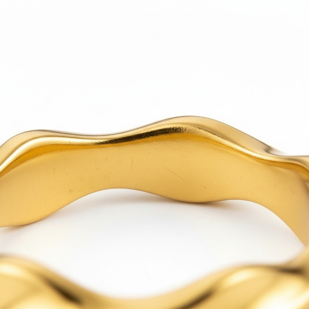 Organic Shaped Ring - Gold - Texture Close Up