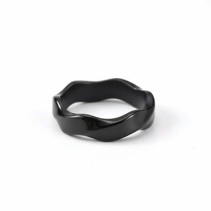 Organic Shaped Ring - Obsidian - Front View