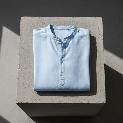Oversized Linen Shirt - Sky Blue - Lifestyle Inspiration