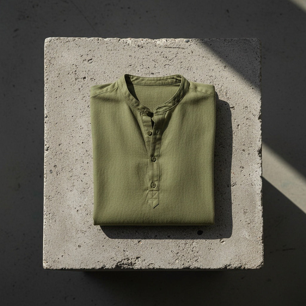 Oversized Linen Shirt - Olive Drab - Lifestyle Inspiration