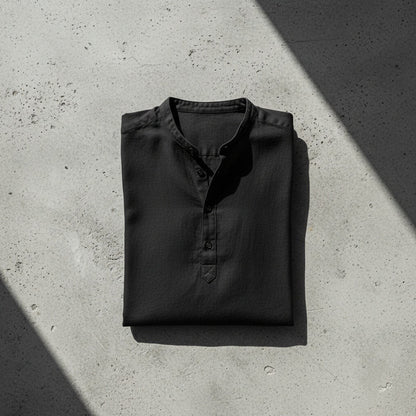 Oversized Linen Shirt - Pitch Black - Lifestyle Inspiration