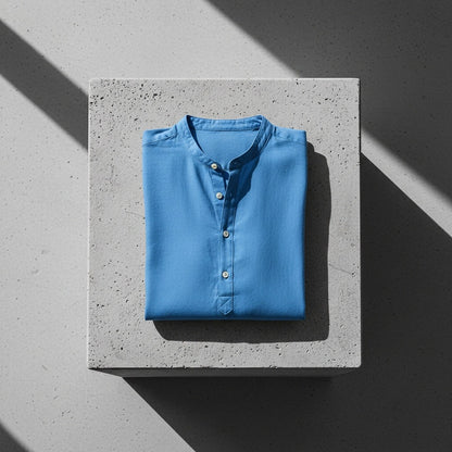 Oversized Linen Shirt - Ocean Blue - Lifestyle Inspiration