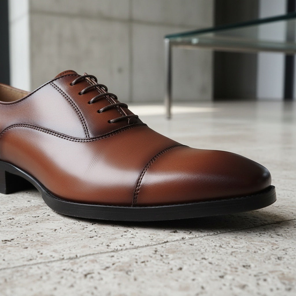 Oxford Shoes Men - Chestnut - Back View