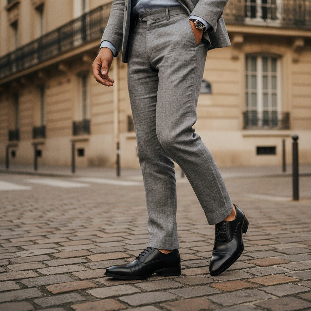 Oxford Shoes Men - Black - Angled Shot