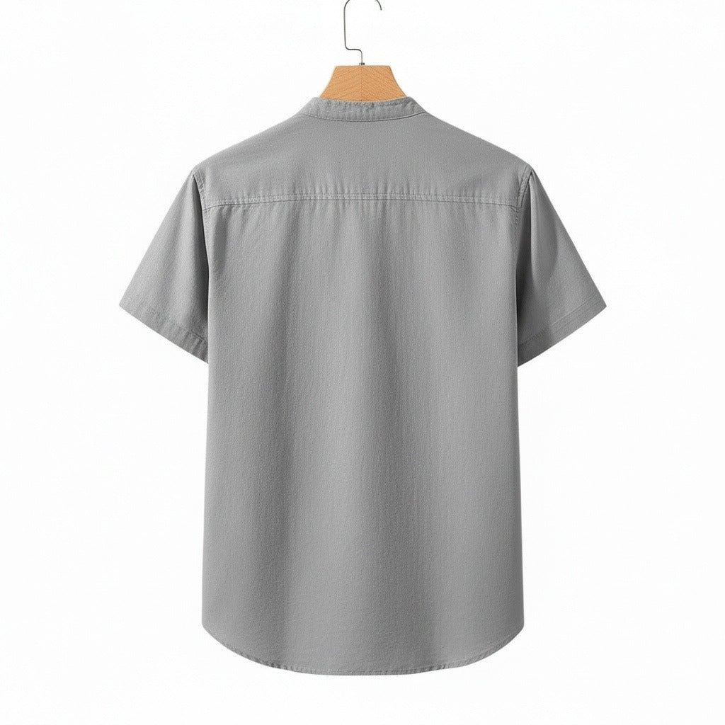 Pack of Cotton Shirts - Ash Grey - Fabric Detail