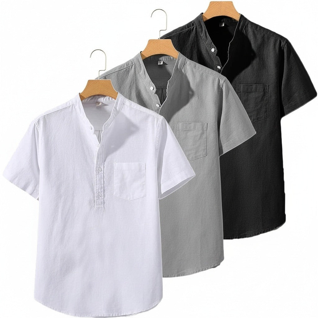 Pack of Cotton Shirts - Charcoal - Front View