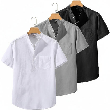Pack of Cotton Shirts - Charcoal - Front View