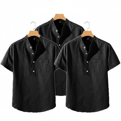 Pack of Cotton Shirts - Ebony Black - Front View