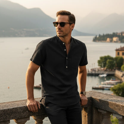 Pack of Cotton Shirts - Ebony Black - Angled Shot