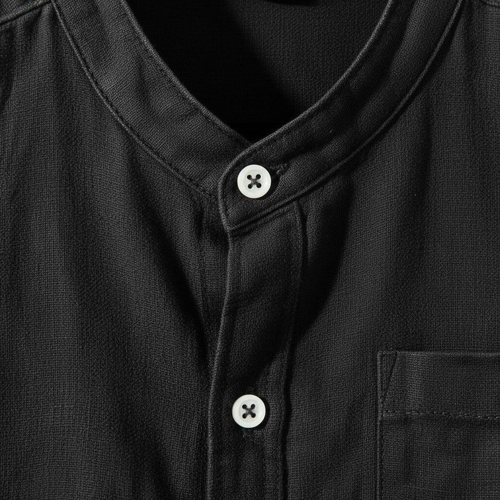 Pack of Cotton Shirts - Ebony Black - Texture Close Up