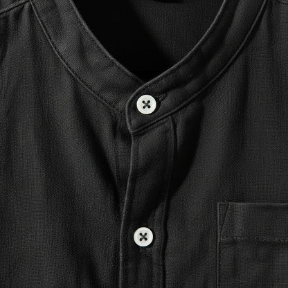 Pack of Cotton Shirts - Ebony Black - Texture Close Up