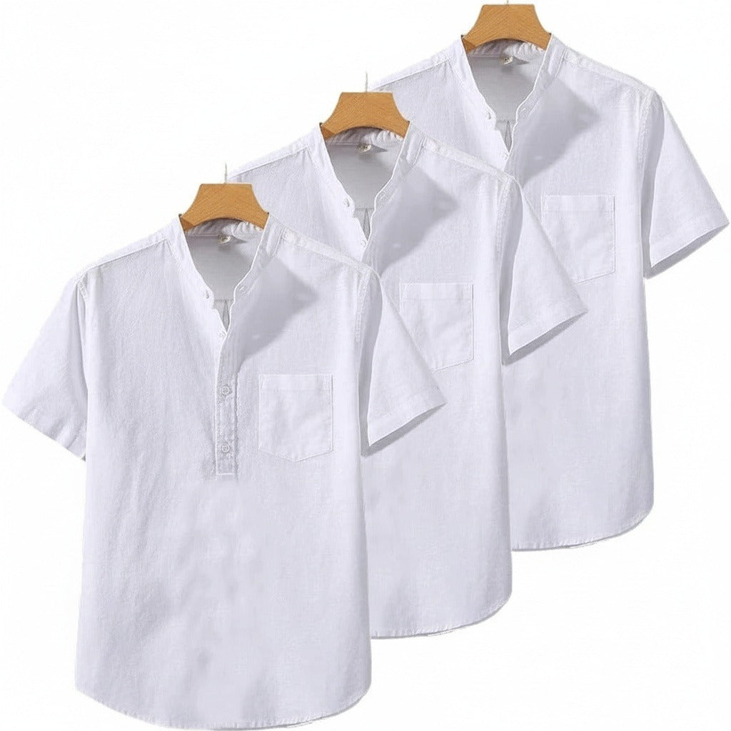 Pack of Cotton Shirts - Optic White - Front View