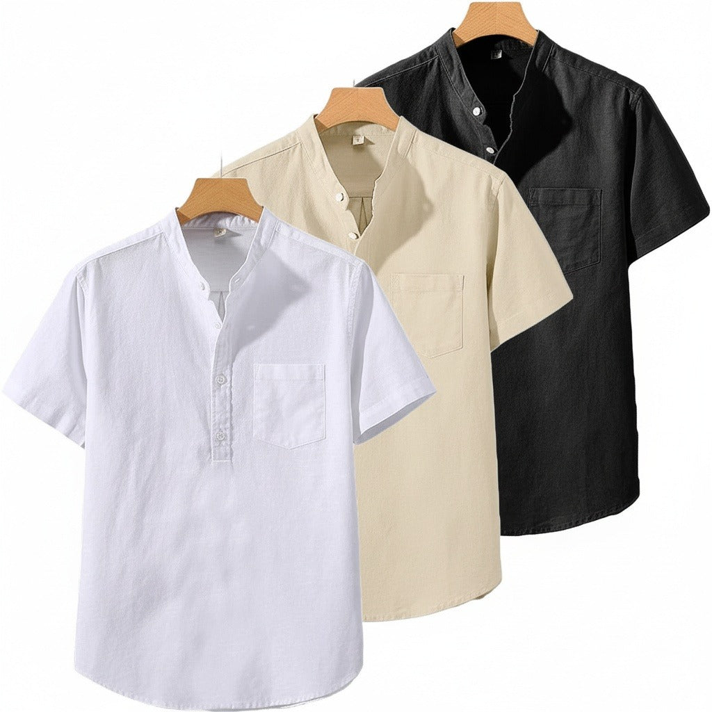 Pack of Cotton Shirts - Parchment - Front View