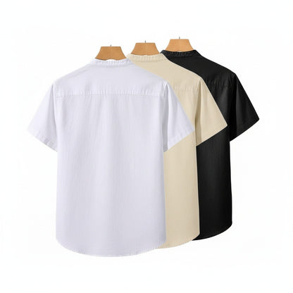 Pack of Cotton Shirts - Parchment - Fabric Detail